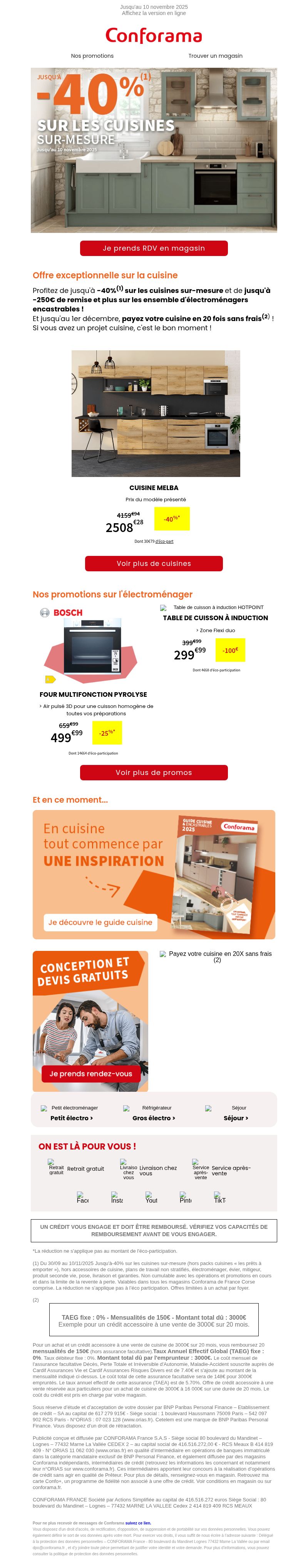 Dernières promo Conforama