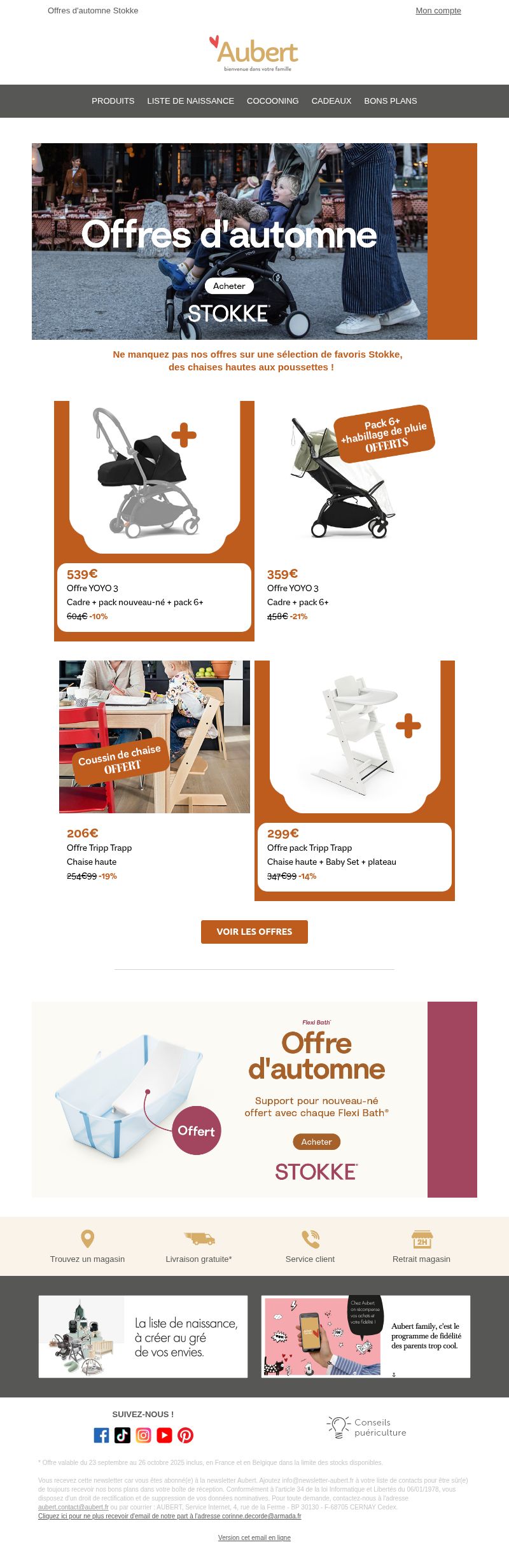 Dernières promo Aubert