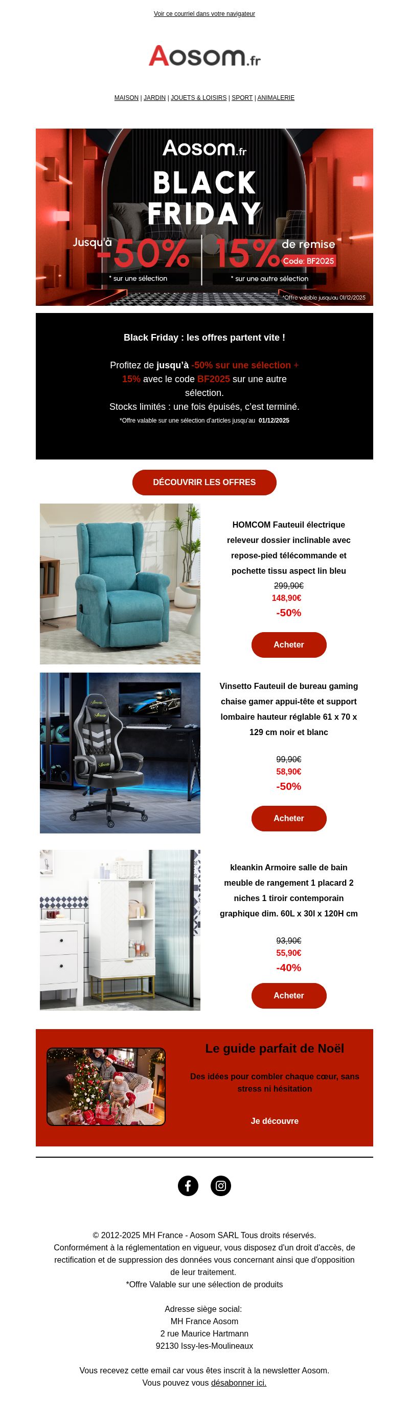 Dernières promo Aosom