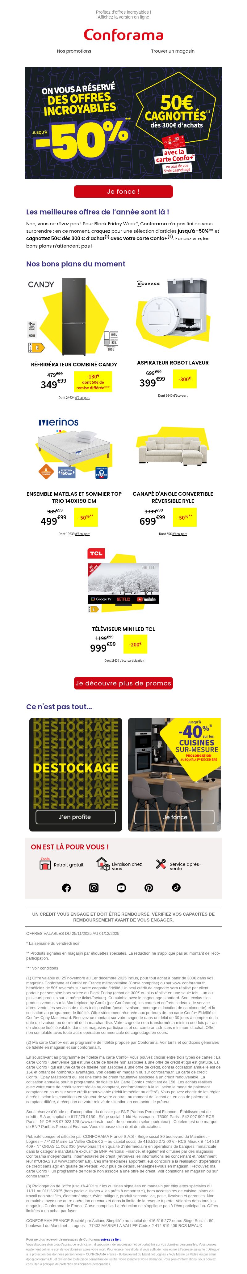 Dernières promo Conforama