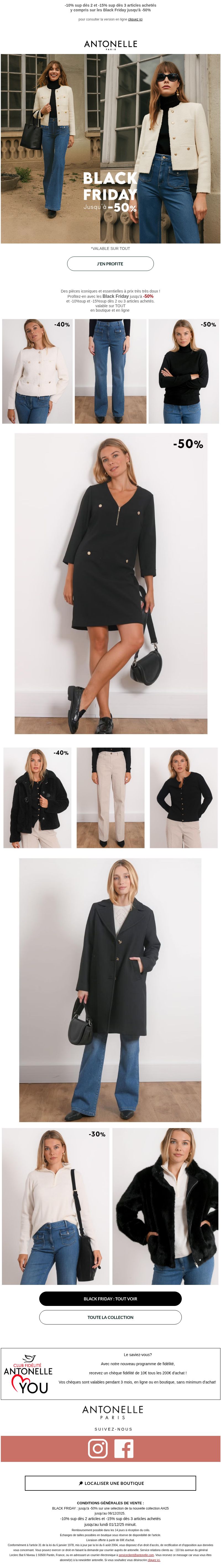 Dernières promo Antonelle