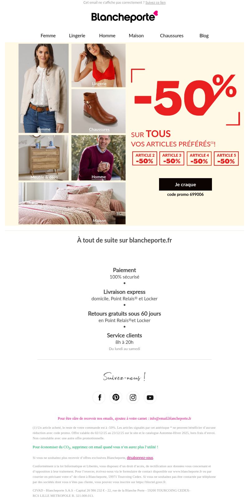 Dernières promo Blancheporte