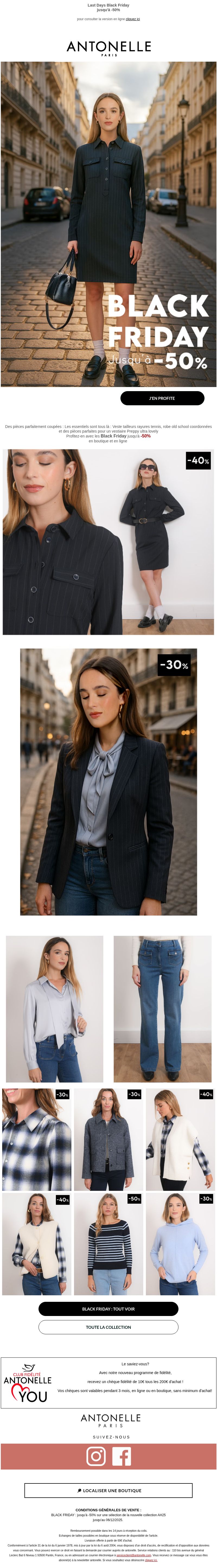 Dernières promo Antonelle