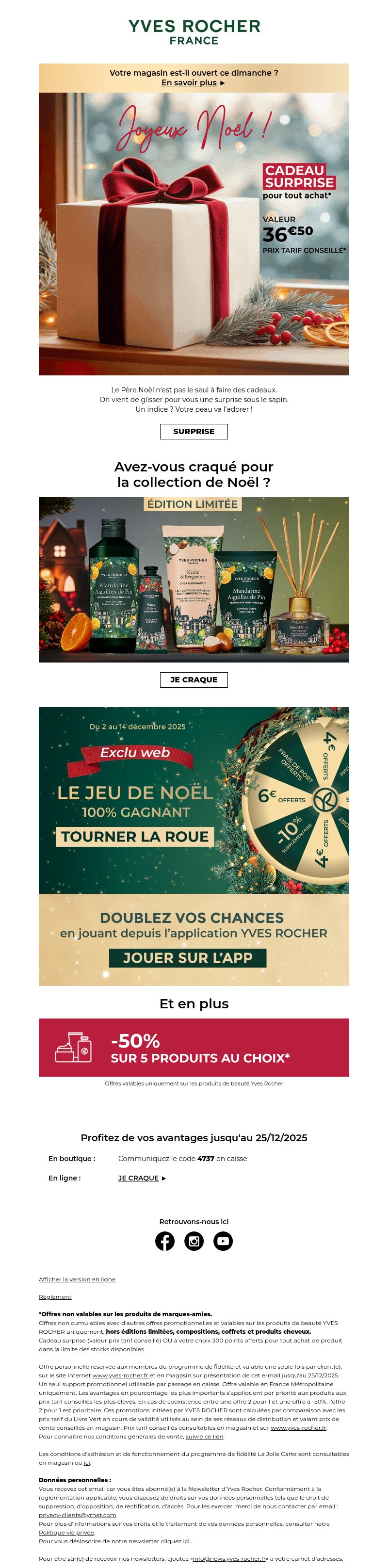 Dernières promo Yves Rocher