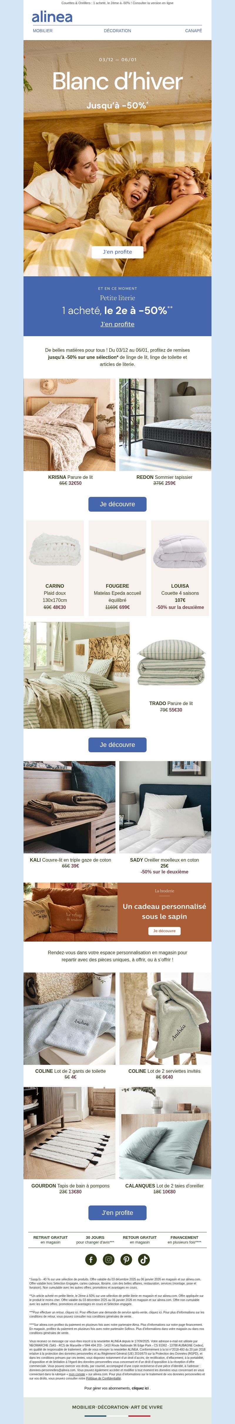 Dernières promo Alinea