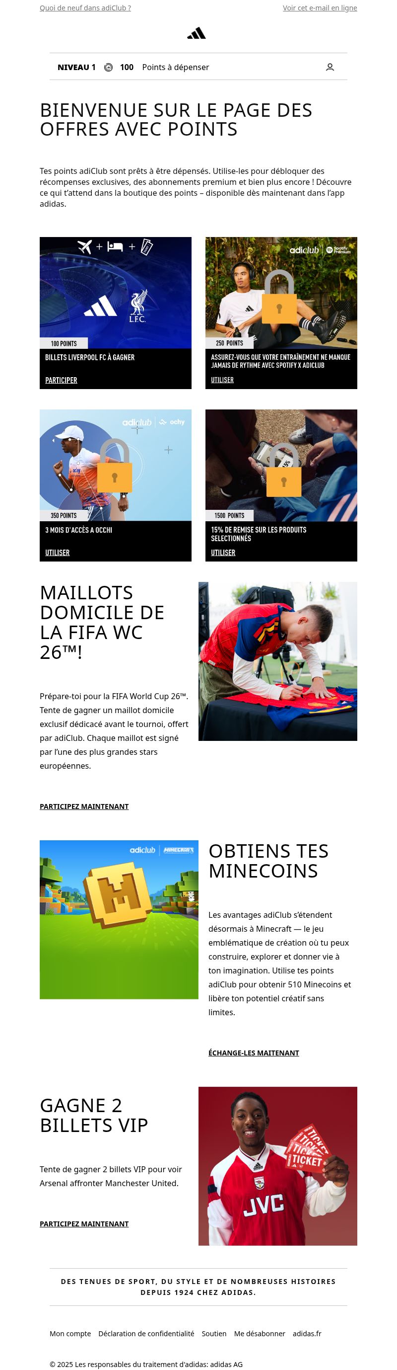 Dernières promo Adidas