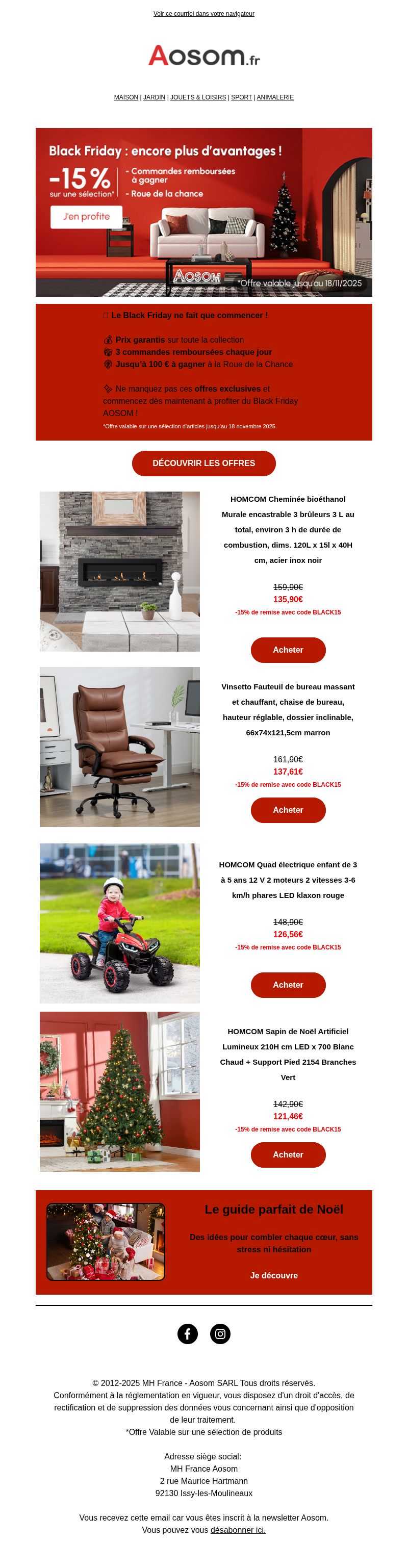 Dernières promo Aosom